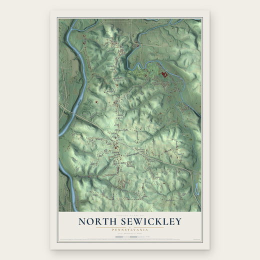 North Sewickley, Pennsylvania map print, the full design