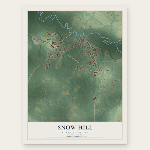 Snow Hill, North Carolina map print, the full design