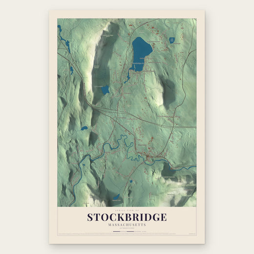 Stockbridge, Massachusetts map print, the full design