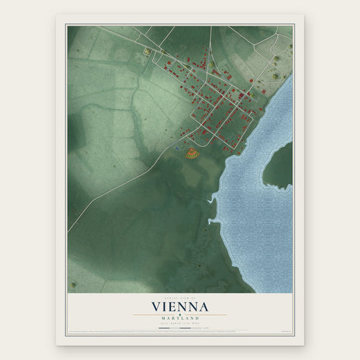 Vienna, Maryland map print, the full design