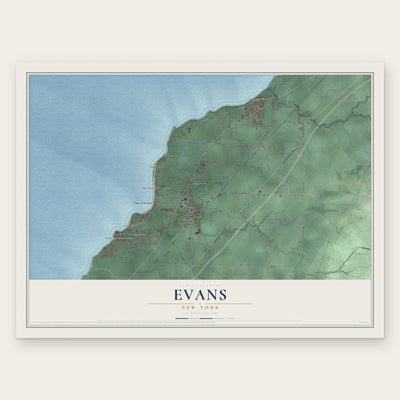 Evans, New York map print, the full design