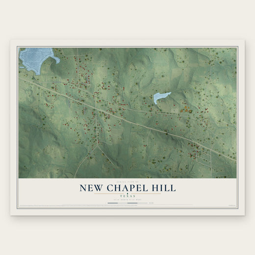 New Chapel Hill, Texas map print, the full design
