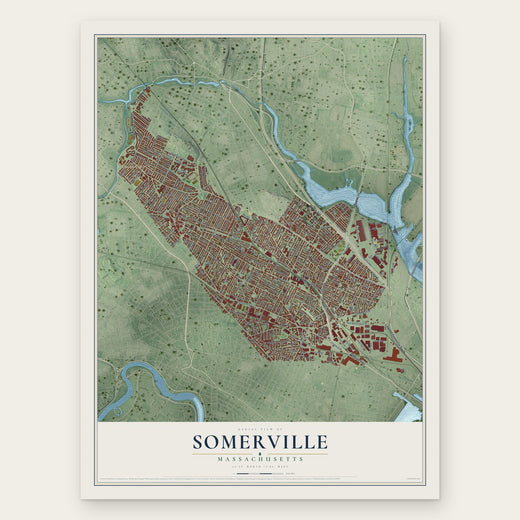 Somerville, Massachusetts map print, the full design