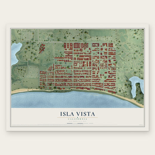 Isla Vista, California map print, the full design