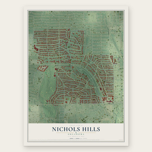 Nichols Hills, Oklahoma map print, the full design