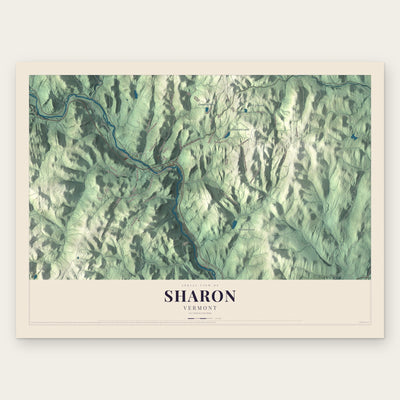 Sharon, Vermont map print, the full design