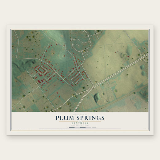 Plum Springs, Kentucky map print, the full design