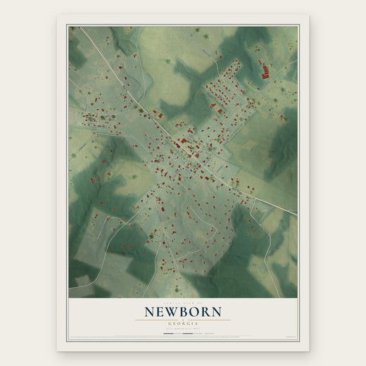 Newborn, Georgia map print, the full design