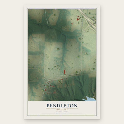 Pendleton, Missouri map print, the full design