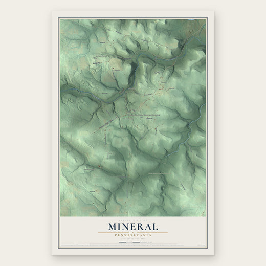 Mineral, Pennsylvania map print, the full design