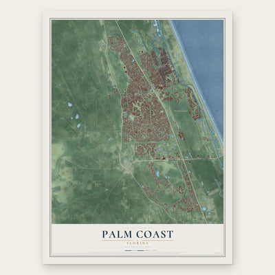 Palm Coast, Florida map print, the full design