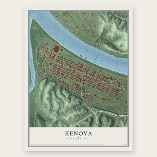 Kenova, West Virginia map print, the full design