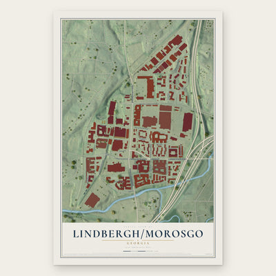 Lindbergh-Morosgo, Georgia map print, the full design