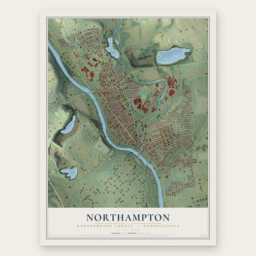 Northampton, Northampton County, Pennsylvania map print, the full design