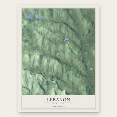Lebanon, New York map print, the full design