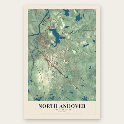 North Andover, Massachusetts map print, the full design