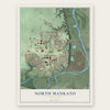 North Mankato, Minnesota map print, the full design