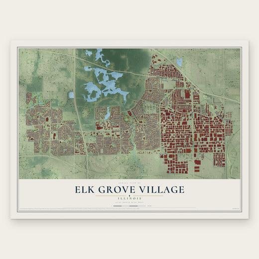 Elk Grove Village, Illinois map print, the full design