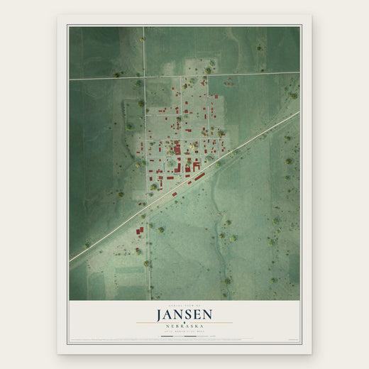 Jansen, Nebraska map print, the full design