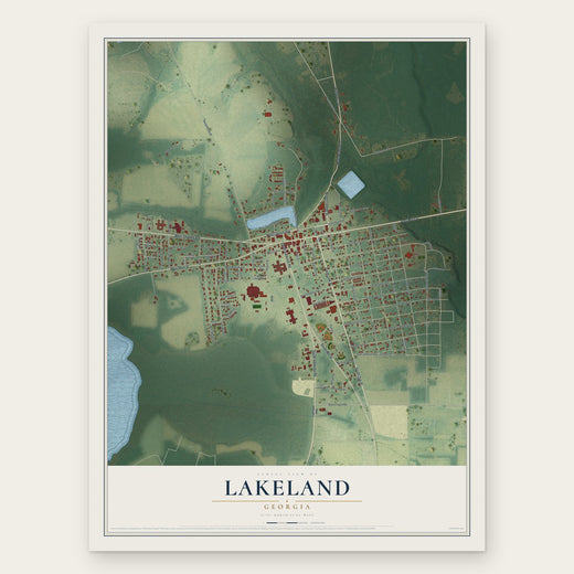 Lakeland, Georgia map print, the full design