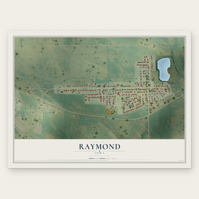 Raymond, Iowa map print, the full design