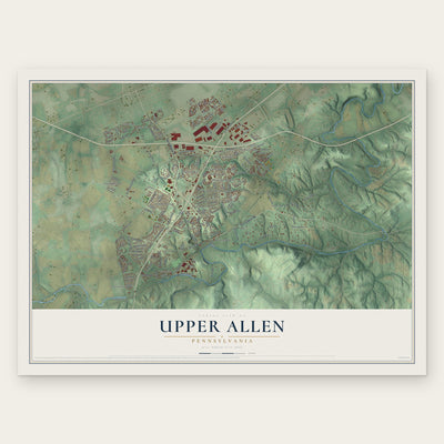 Upper Allen, Pennsylvania map print, the full design