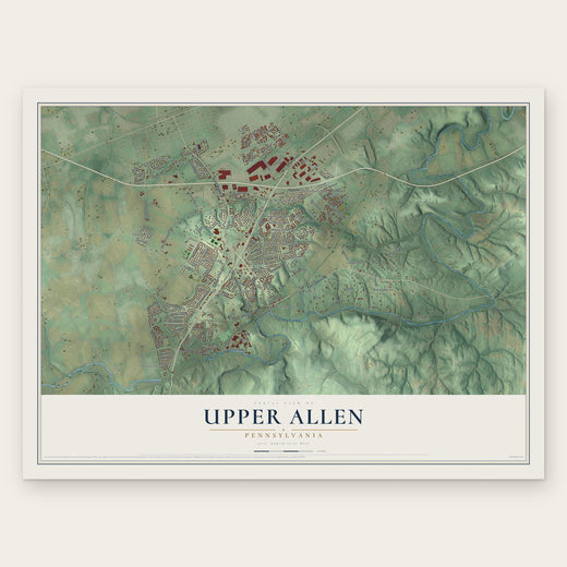 Upper Allen, Pennsylvania map print, the full design