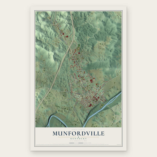 Munfordville, Kentucky map print, the full design