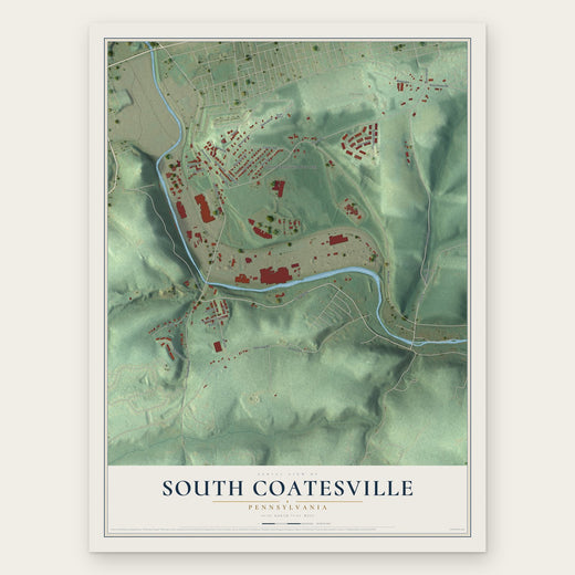South Coatesville, Pennsylvania map print, the full design