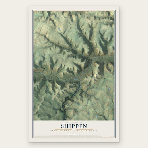 Shippen, Tioga County, Pennsylvania map print, the full design