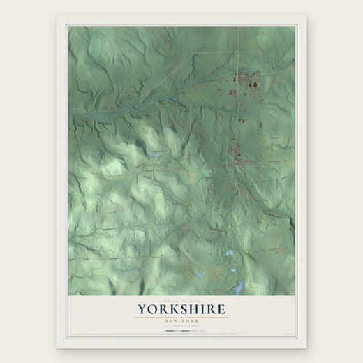 Yorkshire, New York map print, the full design