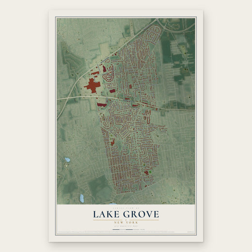 Lake Grove, New York map print, the full design