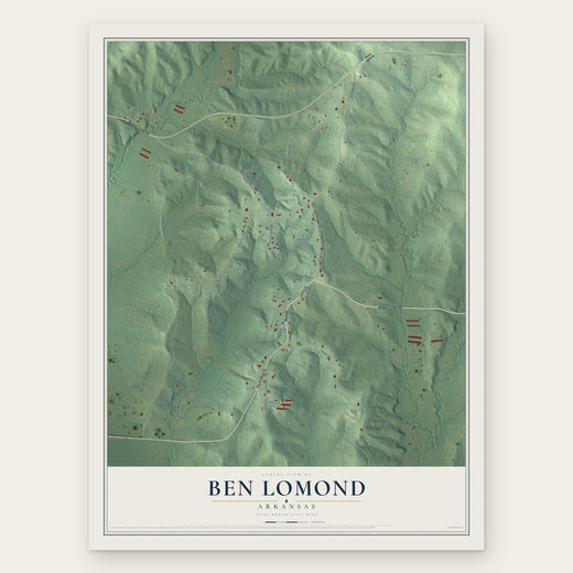 Ben Lomond, Arkansas map print, the full design