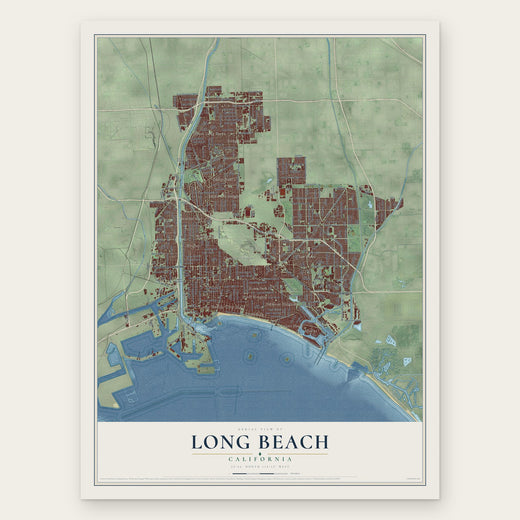 Long Beach, California map print, the full design