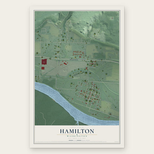 Hamilton, Washington map print, the full design