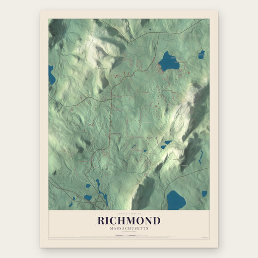 Richmond, Massachusetts map print, the full design