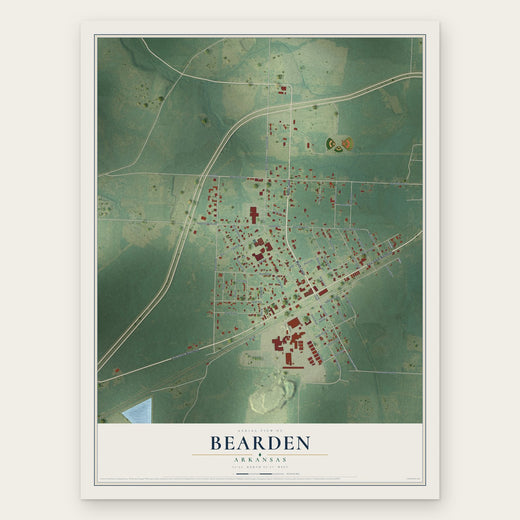 Bearden, Arkansas map print, the full design