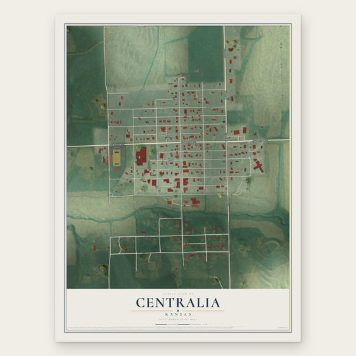 Centralia, Kansas map print, the full design