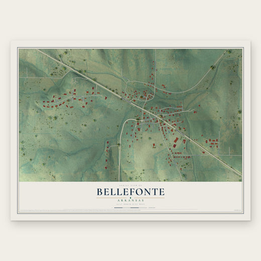 Bellefonte, Arkansas map print, the full design