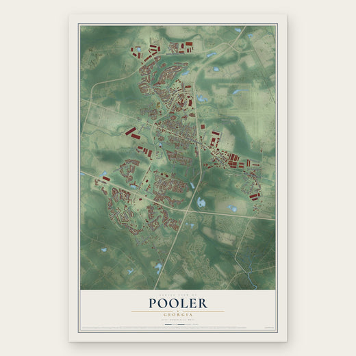 Pooler, Georgia map print, the full design