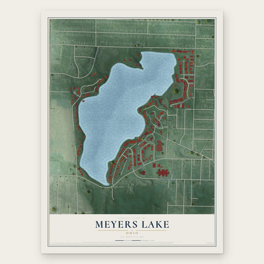 Meyers Lake, Ohio map print, the full design