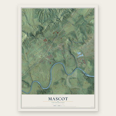 Mascot, Tennessee map print, the full design