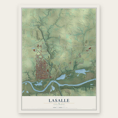 LaSalle, Illinois map print, the full design