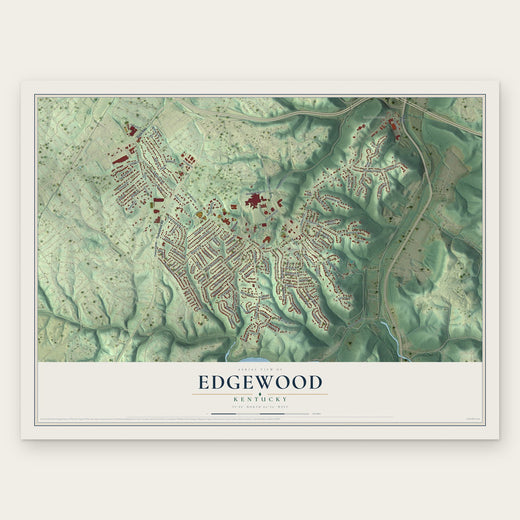 Edgewood, Kentucky map print, the full design