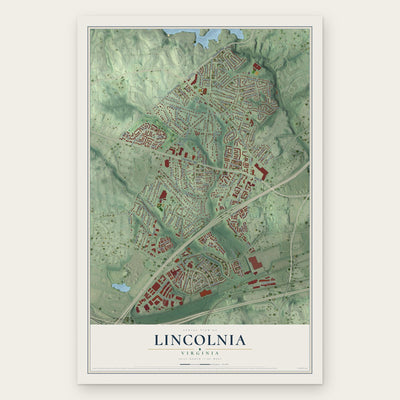 Lincolnia, Virginia map print, the full design