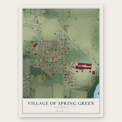 Spring Green, Wisconsin map print, the full design