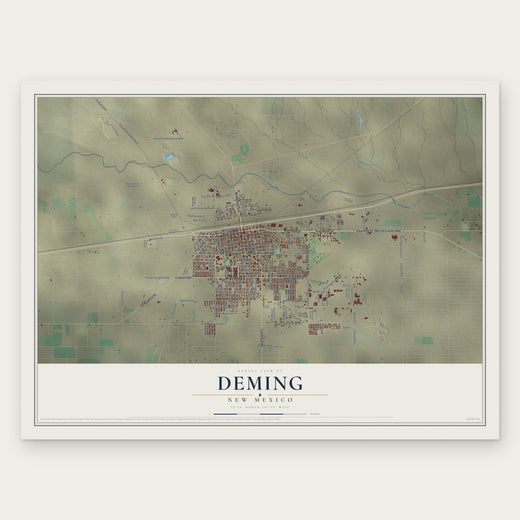 Deming, New Mexico map print, the full design