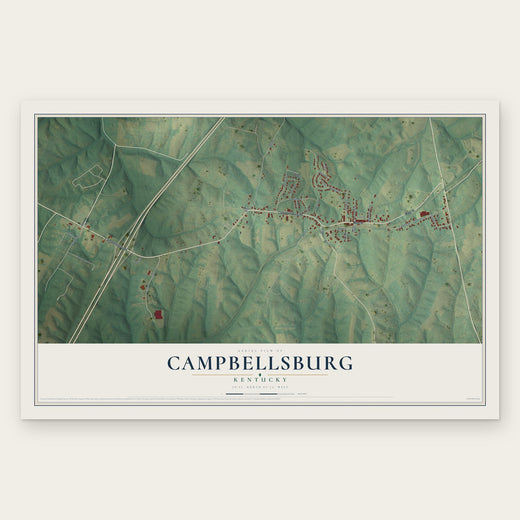 Campbellsburg, Kentucky map print, the full design