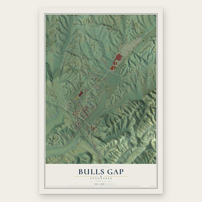 Bulls Gap, Tennessee map print, the full design