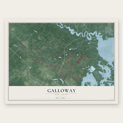 Galloway, New Jersey map print, the full design